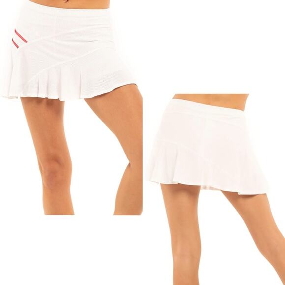Lucky in Love Pants - Lucky in Love Mesh Love White Standard Length Tennis Skort Women’s Size Large